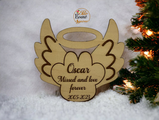 Personalized Angel Wings Memorial Ornament for Cats