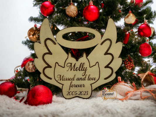 Personalized Angel Wings Memorial Ornament for Dogs