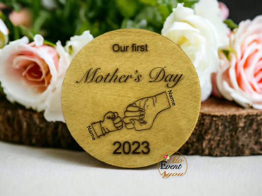 First Mother's Day Commemorative Engraved Wooden Plaque