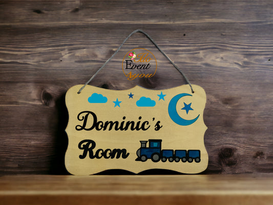 Personalised Wooden Door Sign for Children's Room